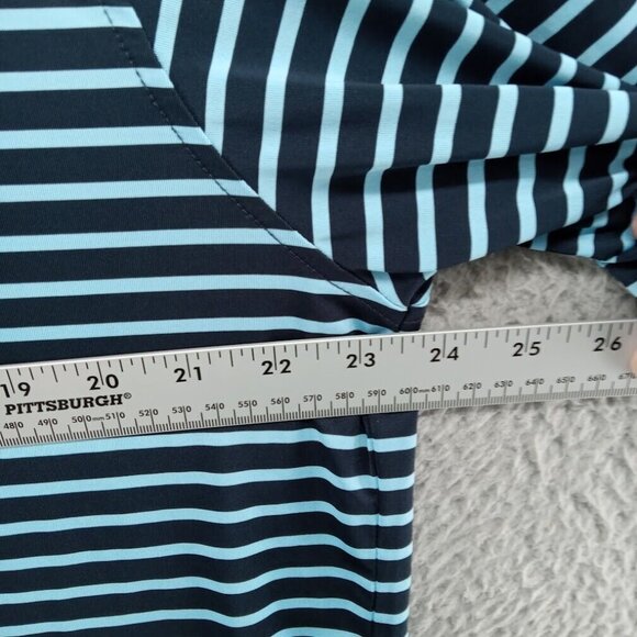 FootJoy Shirt Mens Large Blue Contrast Stripe Performance Golf Polo‎ Classic - Picture 5 of 7